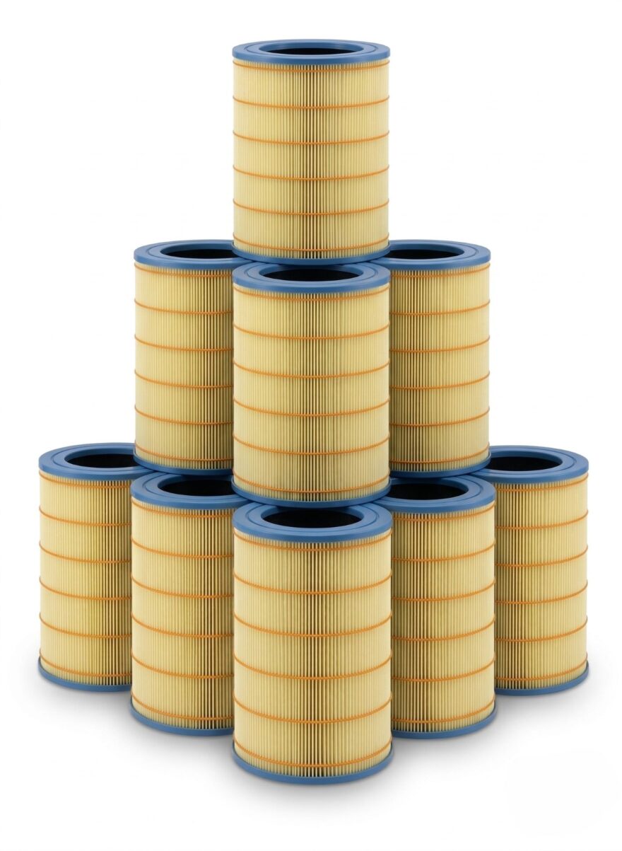 Levná čistička vzduchu. Modelová situace sady HEPA filtrů.